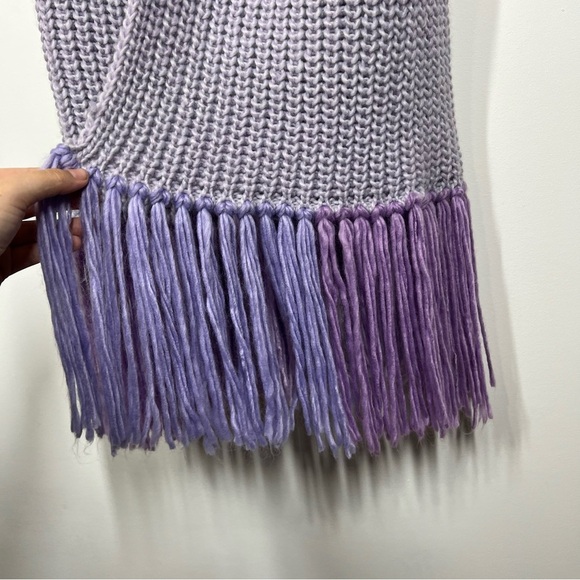 NWOT Anthropologie Chunky Knit Long Fringe Cardigan Size OS - Picture 6 of 12